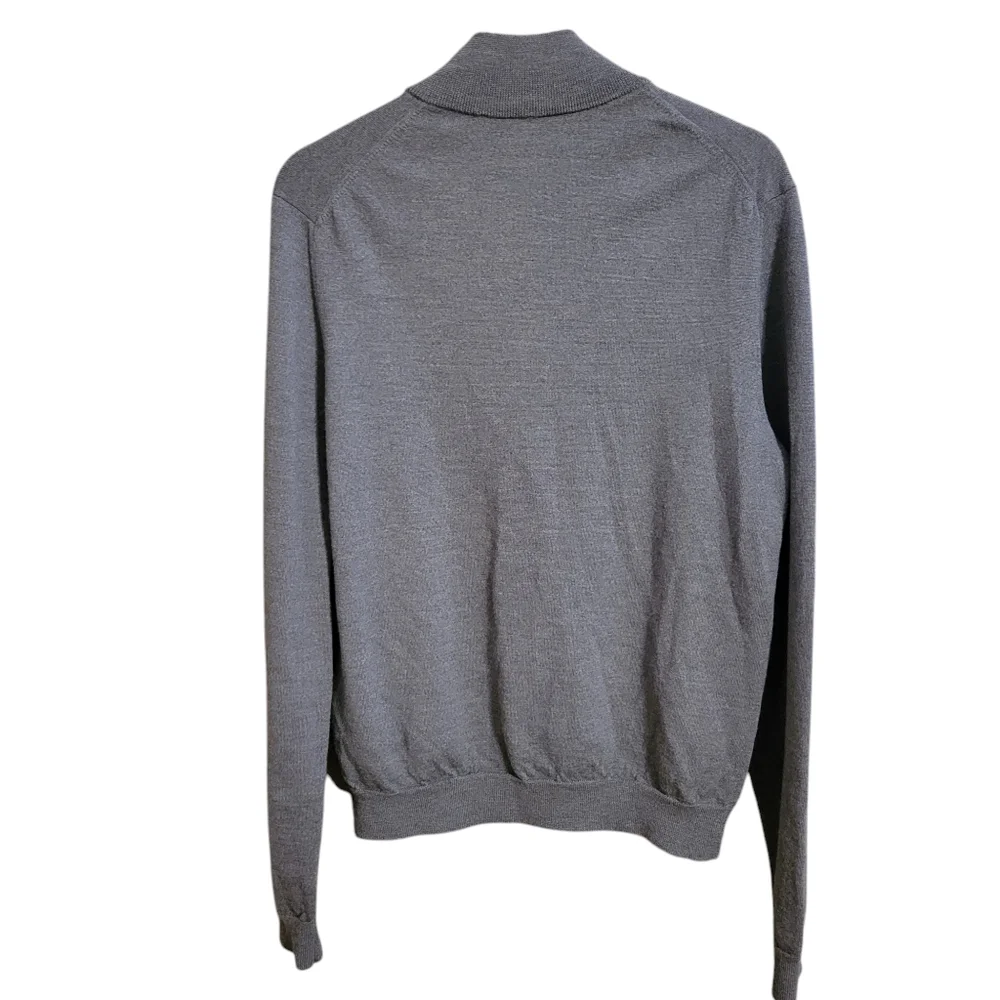 Bloomingdale's Merino Wool Gray Quarter-Zip Sweater